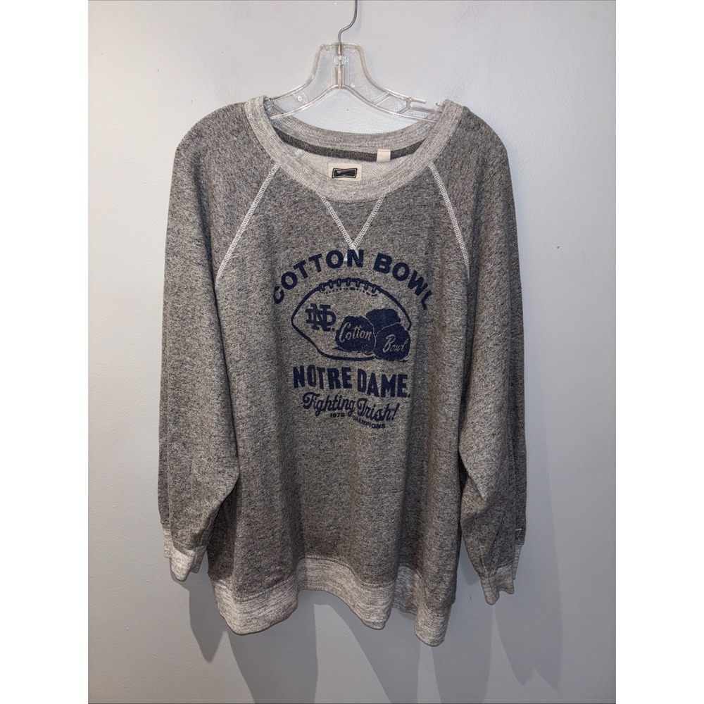 Notre Dame Fighting Irish Sweatshirt Gray NCAA‎ Football Cotton Bowl Adult XL